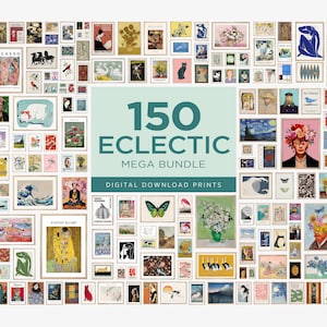150 Eclectic Gallery Wall Set, MEGA BUNDLE Wall Art Set, Eclectic Wall Art, Maximalist Home Decor, Colorful Poster, Eclectic Wall Collage