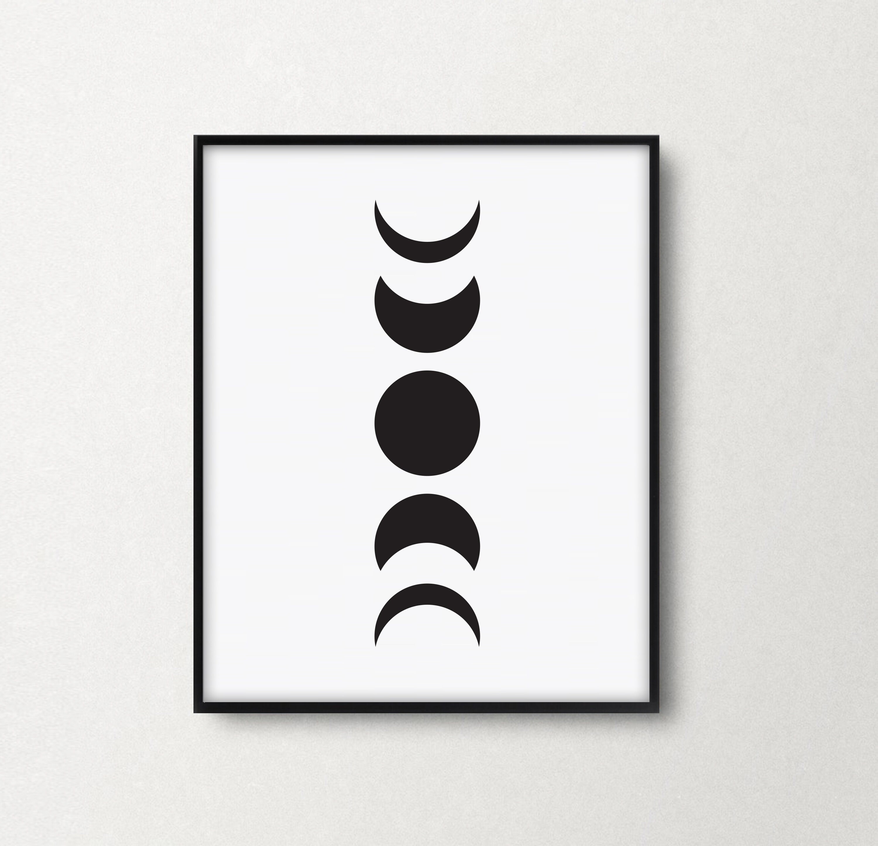 Black and White Above Bed Decor Sun Moon Rainbow Print Set of Etsy
