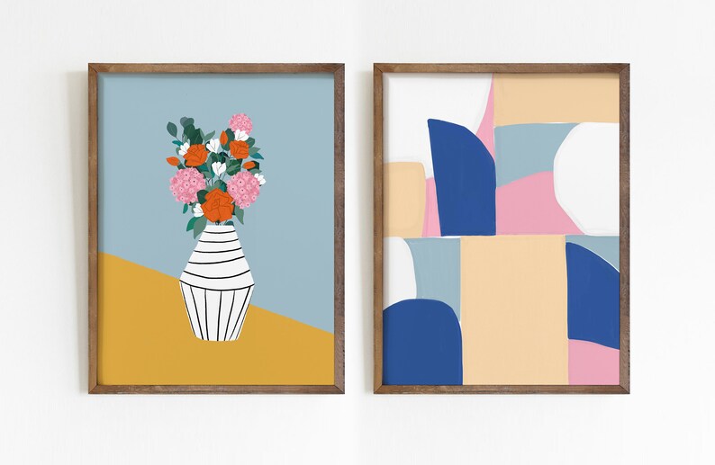 Colorful Gallery Wall Set MEGA Bundle Contemporary Art Etsy