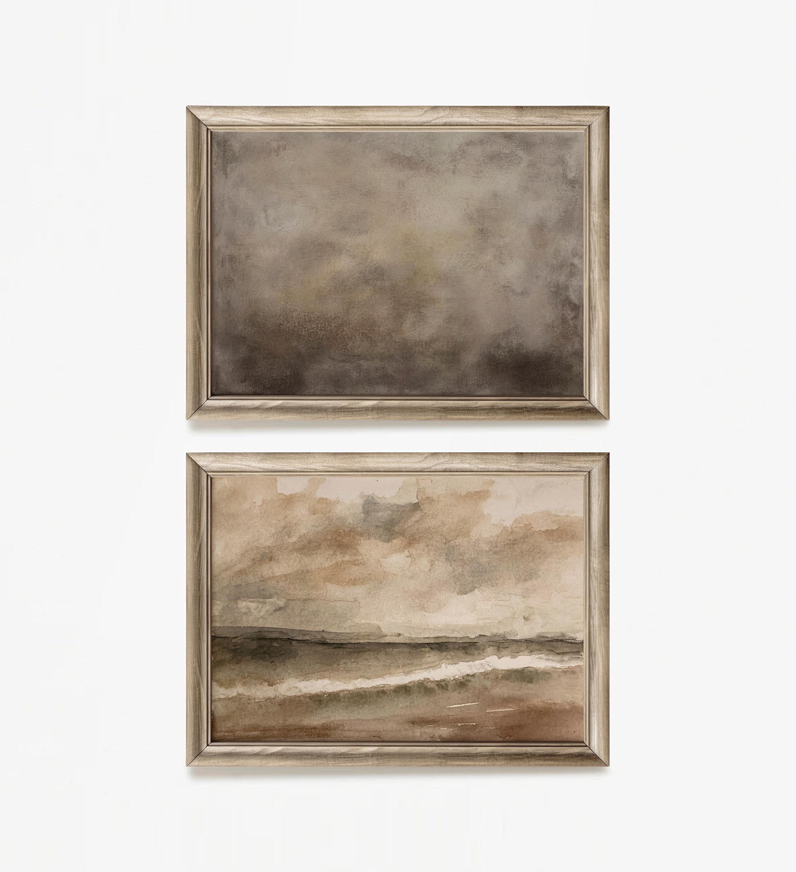 Neutral Abstract Gallery Wall Art Set, Beige Living Room Prints ...