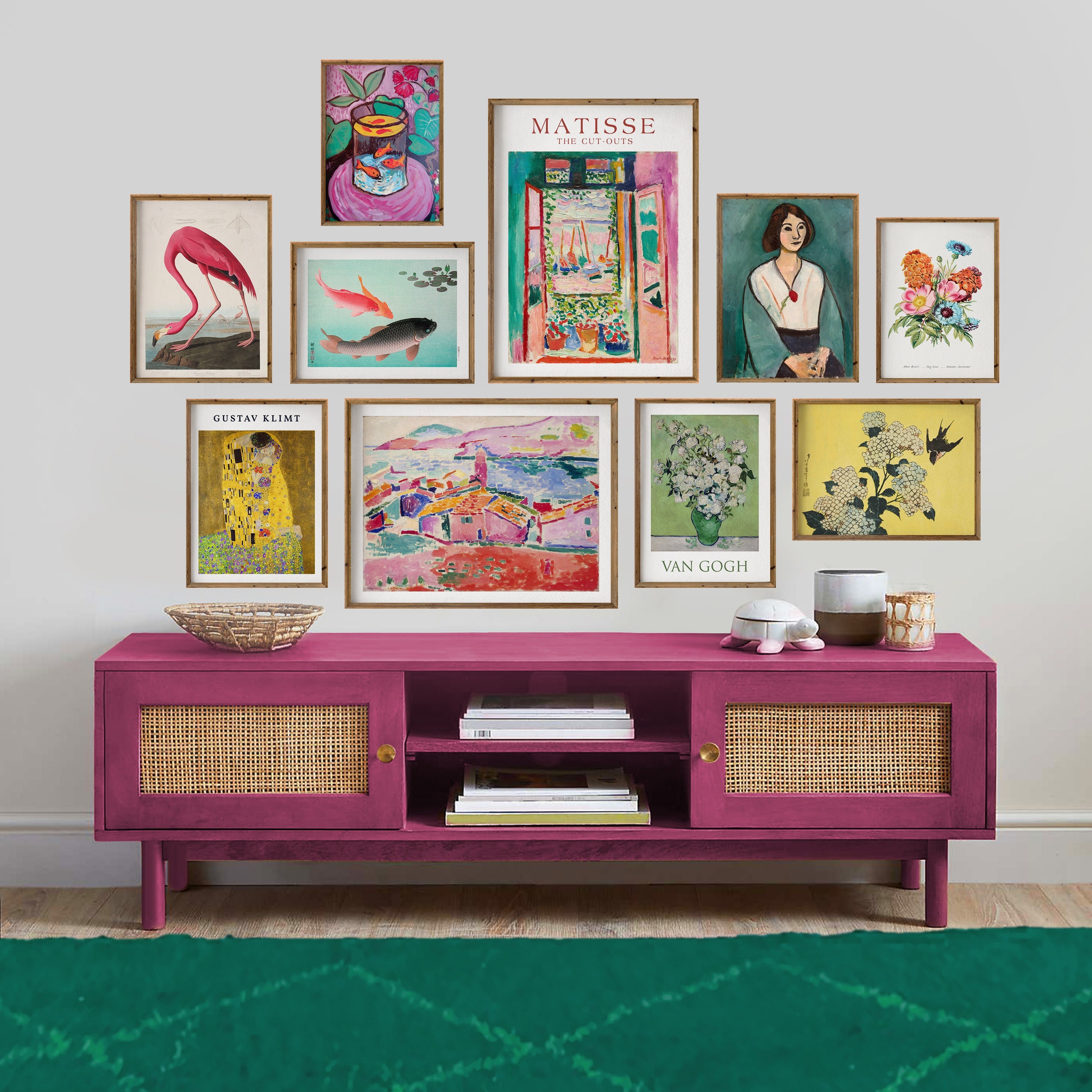 Eclectic Gallery Wall Print Set Set of 10 Vibrant Wall Art Etsy UK