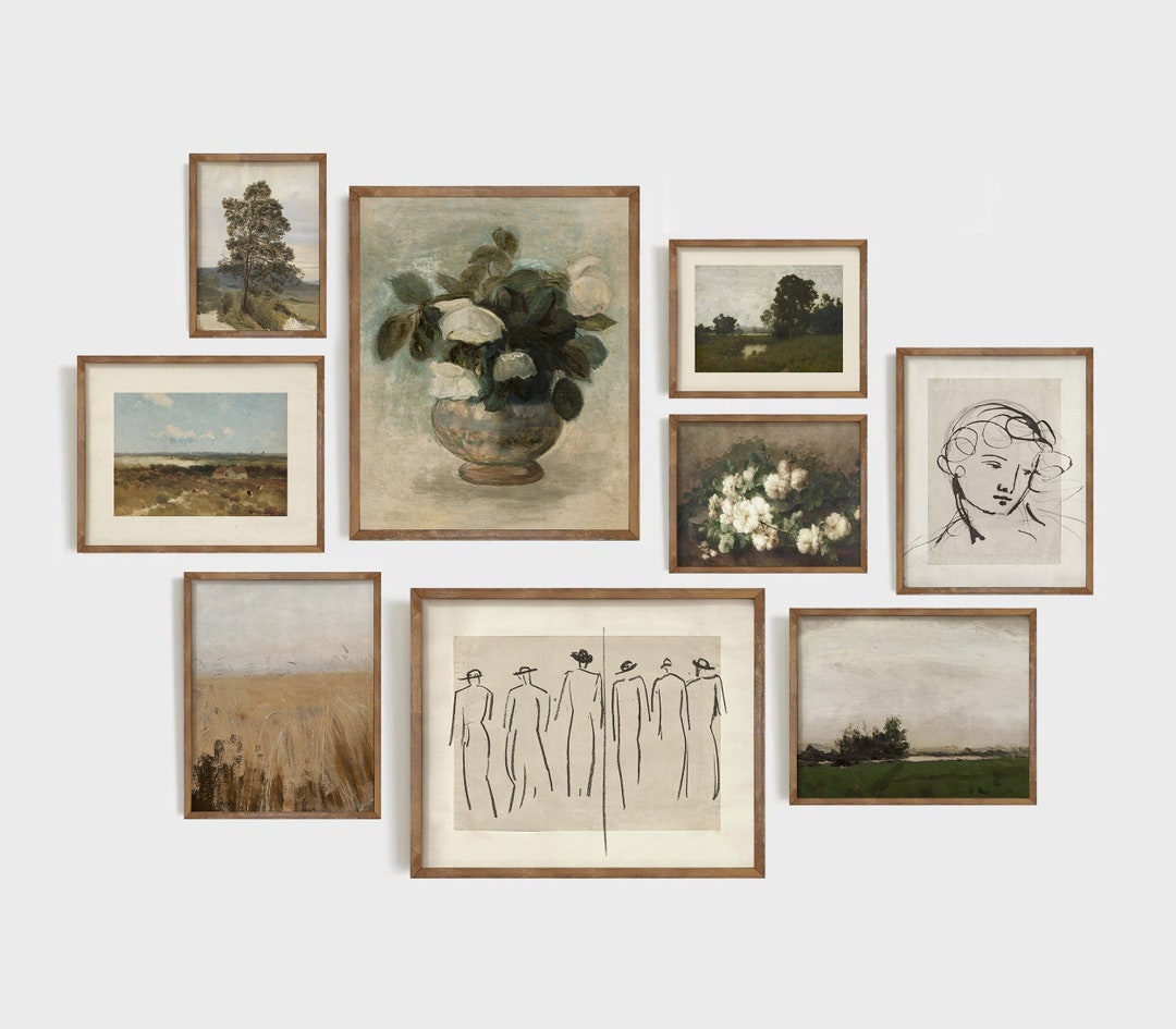 Vintage Gallery Wall Art Set: Neutral Eclectic Prints (digital Prints ...