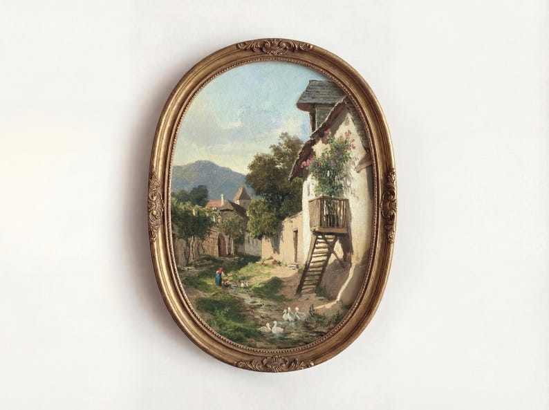 Vintage European Landscape Wall Art Set, French Country Farmhouse ...