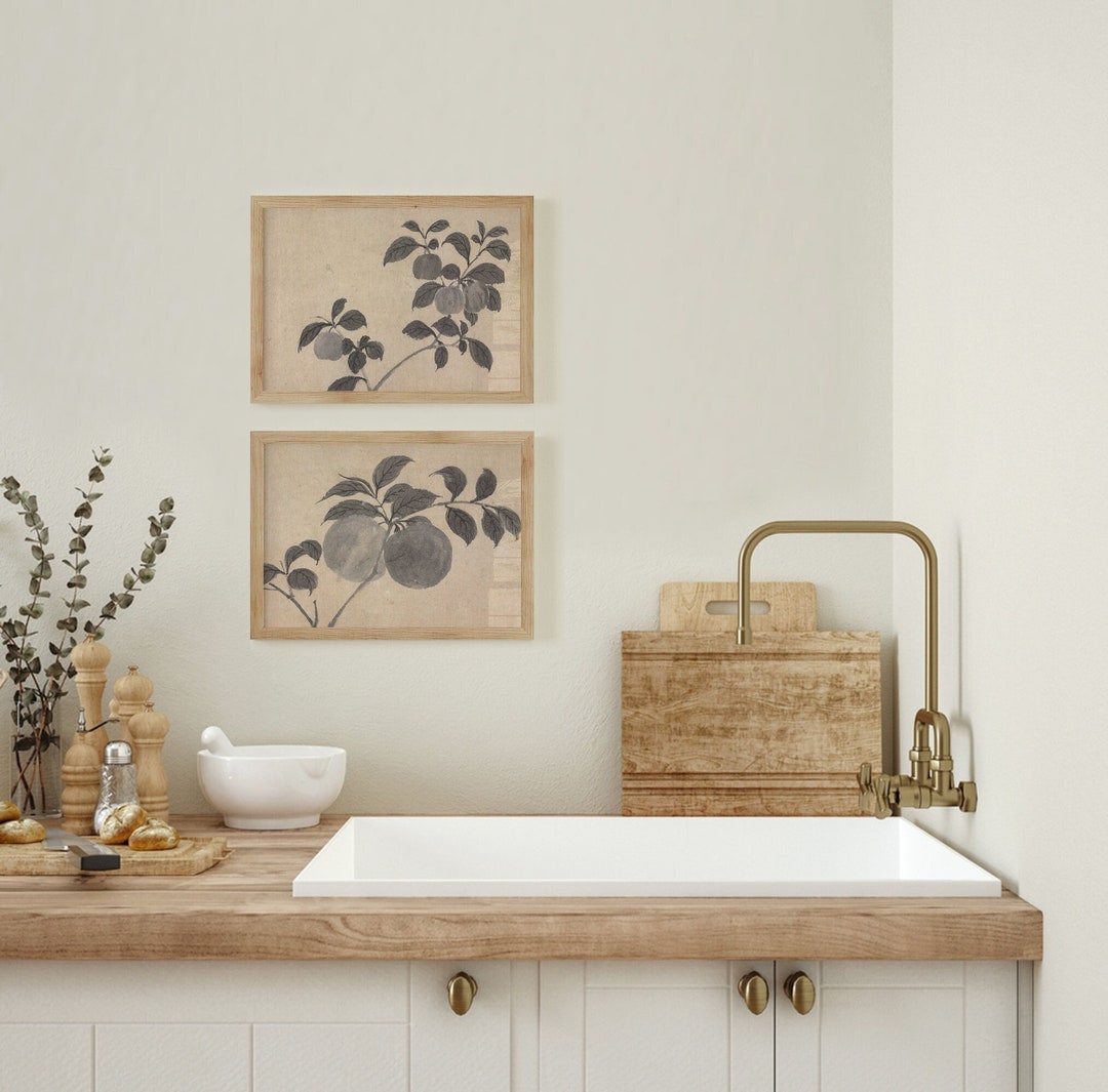 kitchen wall decor art prints - botanical prints -... Farmhouse Kitchen Botanical Prints: Vintage Rustic Wall Art (digital ...