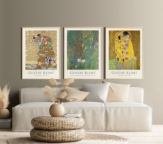 Gustav Klimt Prints Set of 3 Gallery Wall Art Set Eclectic - Etsy 日本