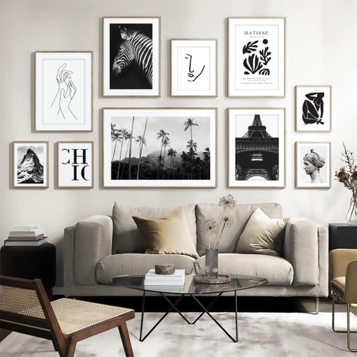 Navy Blue Gallery Wall Prints Set Downloadable Art Bundle Etsy