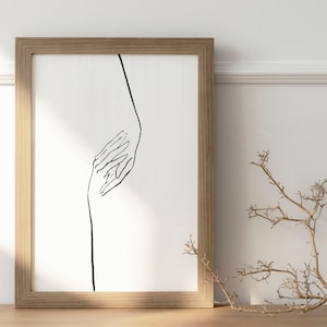 Holding hands, Printable hands line art, Hands poster, Couple art, Black and white one line drawing, LGBTQ pride print, lesbian Art Print