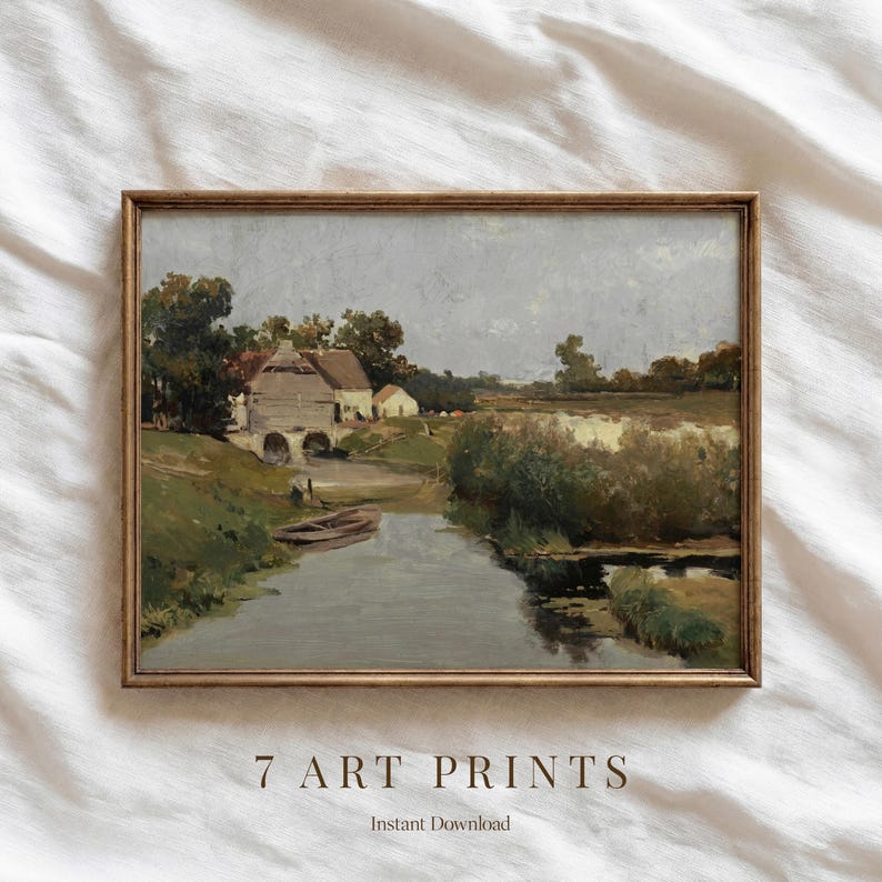 Vintage Landscape Wall Art Set of 9, French Country Gallery Wall ...