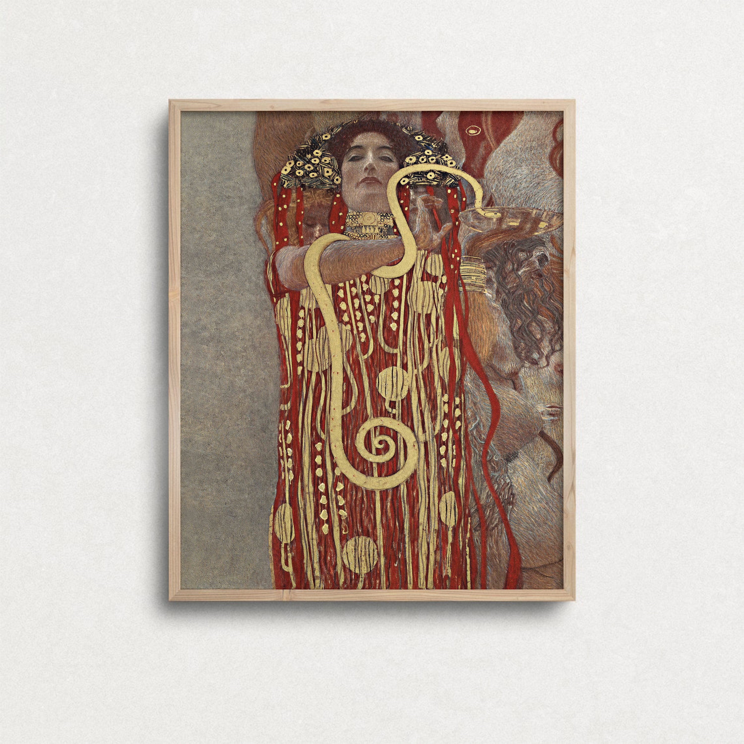 真作】【複製】複製画 グスタフ・クリムト ヒュギエイア 黄金の