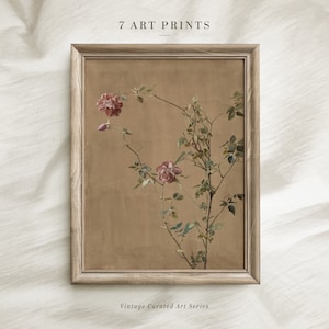 Vintage Flower Wall Art, Botanical Print, Flower Art Print, Floral Wall Art, Farmhouse Decor, Digital Download