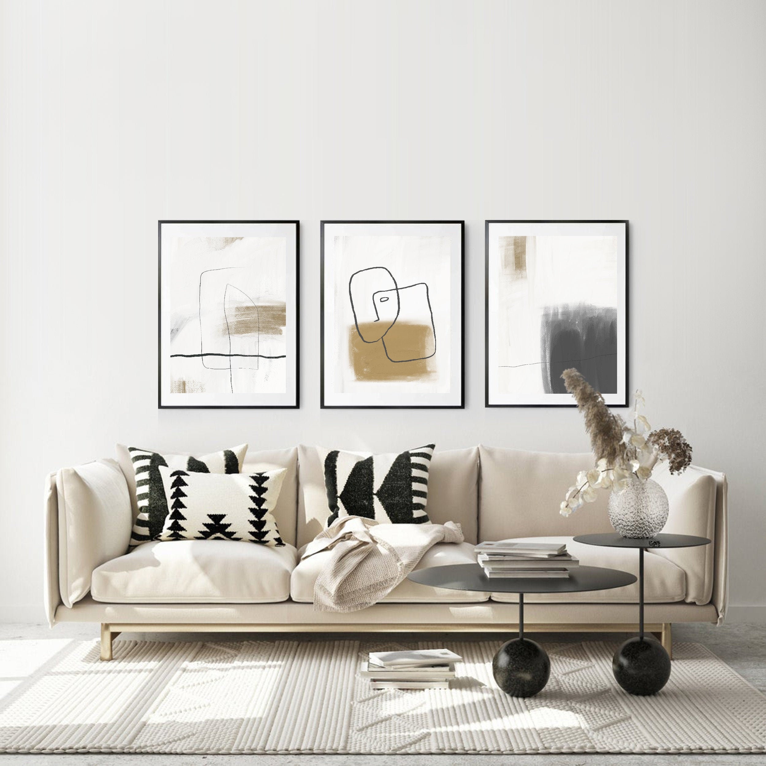 Nordic Prints Abstract Art Gallery Wall Art Set of 3 | Etsy