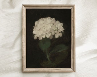 Vintage Still Life Print, Hydrangea Painting, Digital Download