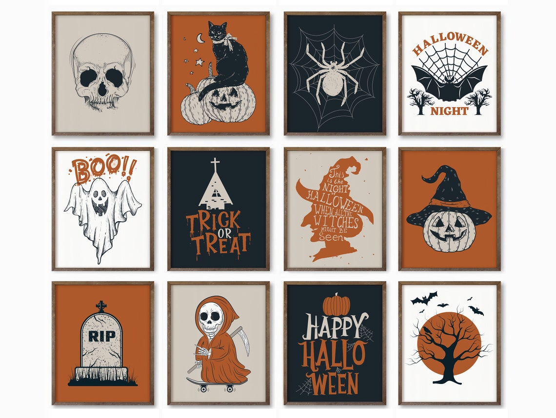 Halloween Prints Mega Bundle: Spooky Wall Art Set (digital Download) - Etsy