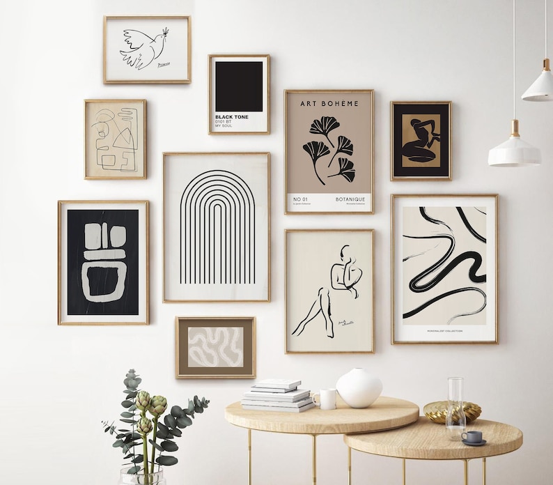 Modern Gallery Wall Set of 10 Boho Bundle Print Set Gallery Etsy