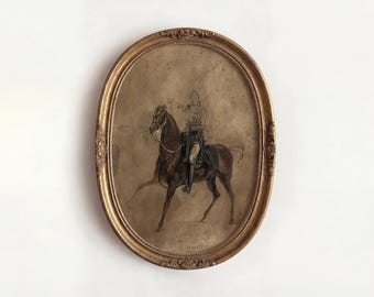 Vintage Animal Print, Equestrian Wall Decor, Horse Painting, Digital Download