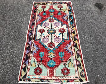 Brown shades rug Bathroom design,3.3x5.3Ft,MFK492 Small doormat rug Oushak Large rug Turkish small rug Handmade rug Antique Wool rug