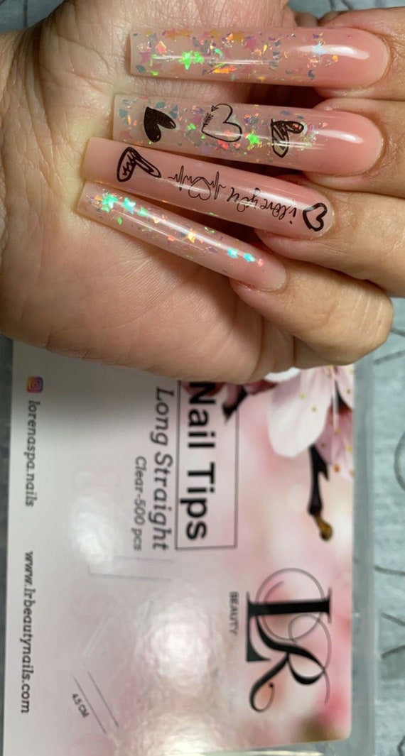 XXL Straight Nail Tip With Box C Curve Nail Tips Clear Etsy