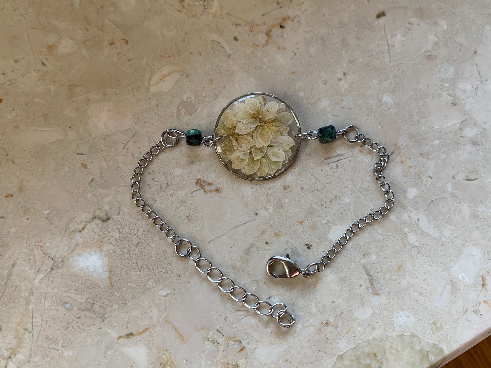 The bracelet is made of epoxy resin with natural petals Etsy