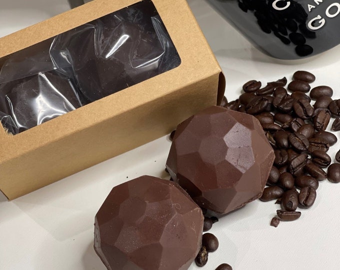 2 Pack- Bourbon Chocolate Espresso Dark Chocolate Coffee Bomb - Packed in kraft box with clear window
