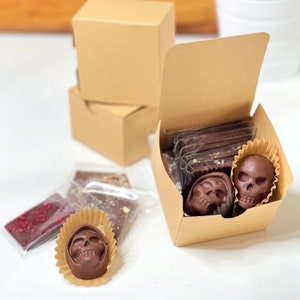 Gourmet Chocolate Sampler: Bourbon Toffee, Skull Chocolates Gift Box