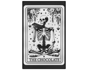 Chocolate Tarot Tea Towel | Skeleton Baking Towel | Baker Gift | Witchy Kitchen Decor | Gothic Kitchen Towel | Chocolate Lover Gift