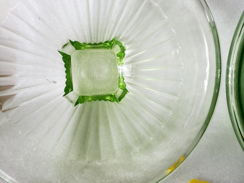 Uranium Glass Mixing Bowls Set Hazel Atlas Etsy