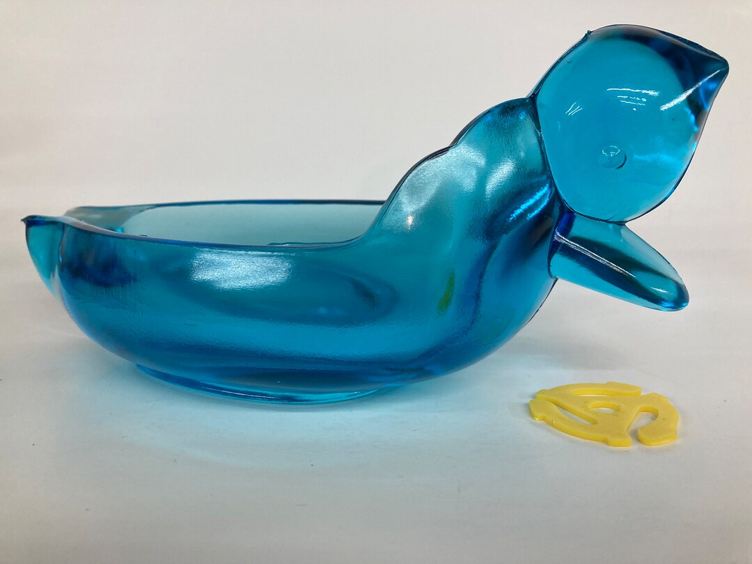 Indiana Glass Ashtray Blue Duck Etsy