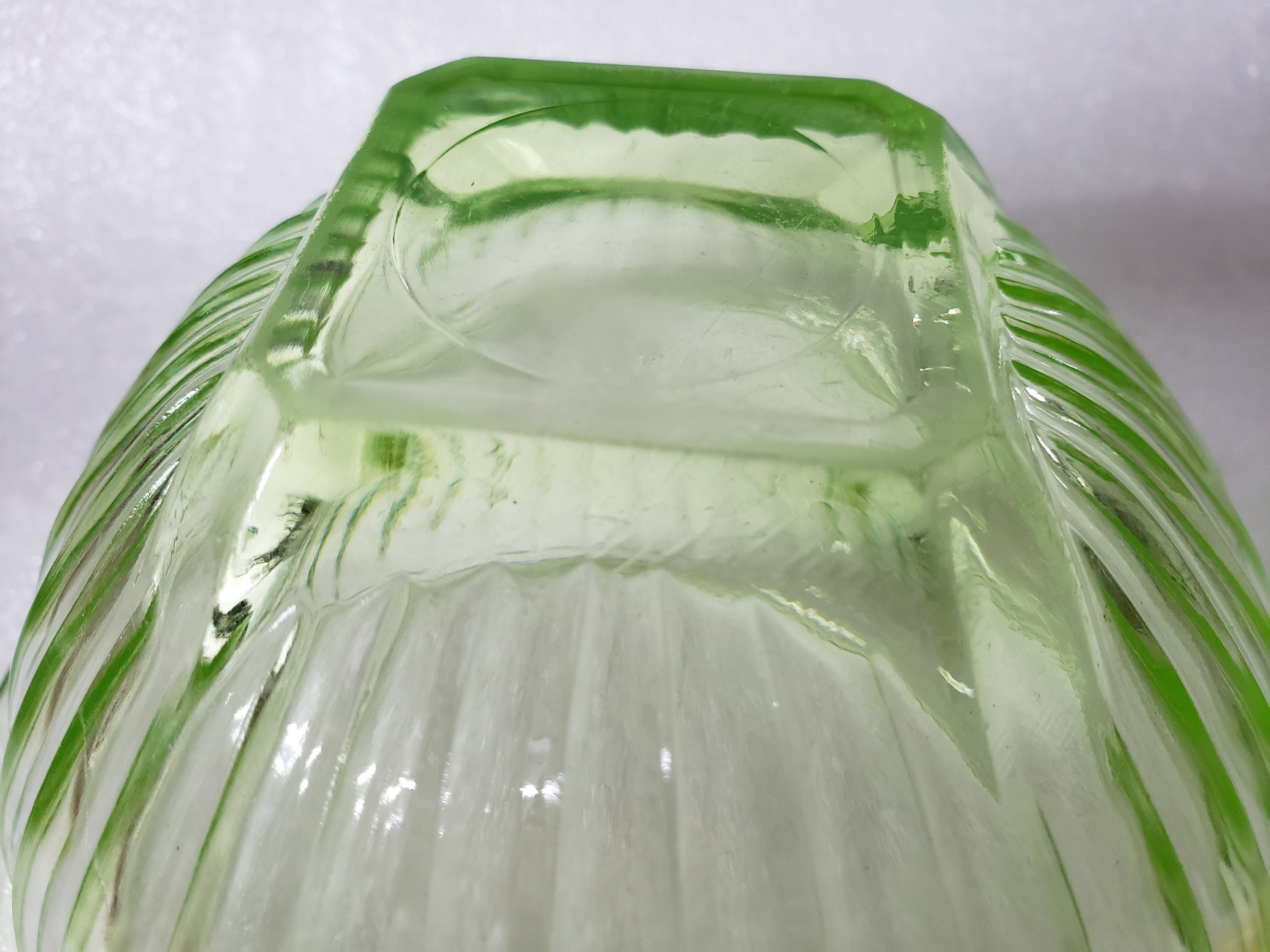 Uranium Glass Mixing Bowls Set Hazel Atlas Etsy