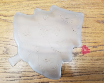 Christmas serving plate crystal platter