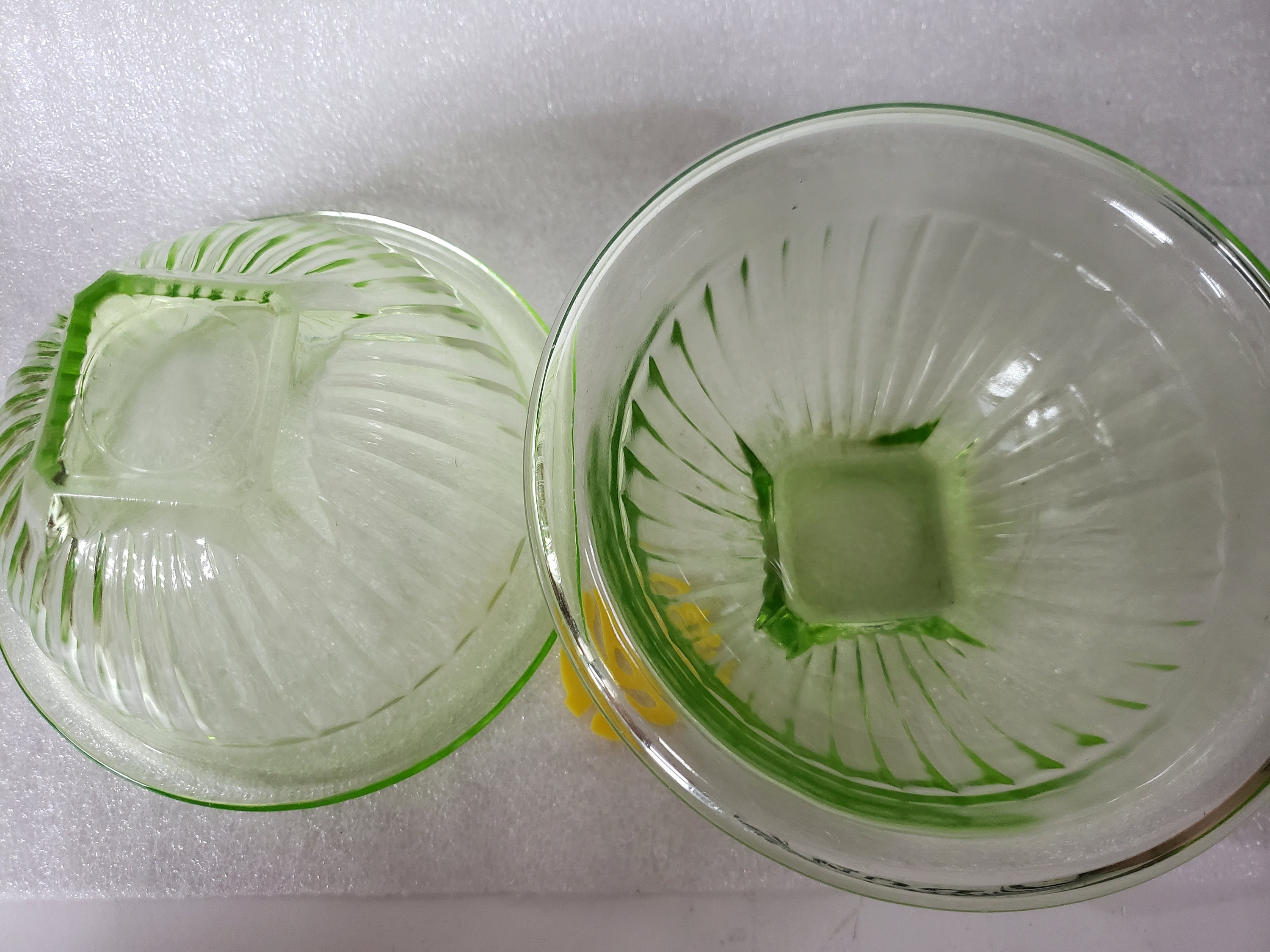 Uranium Glass Mixing Bowls Set Hazel Atlas Etsy