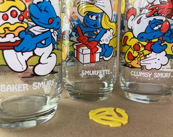 Smurfs collectible glass