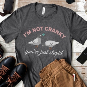 Sarcastic T-shirt, I'm not cranky you're just stupid shirt, funny T shirt, graphic tee, womens Tshirt, mens Tshirt, funny shirt, rude shirt