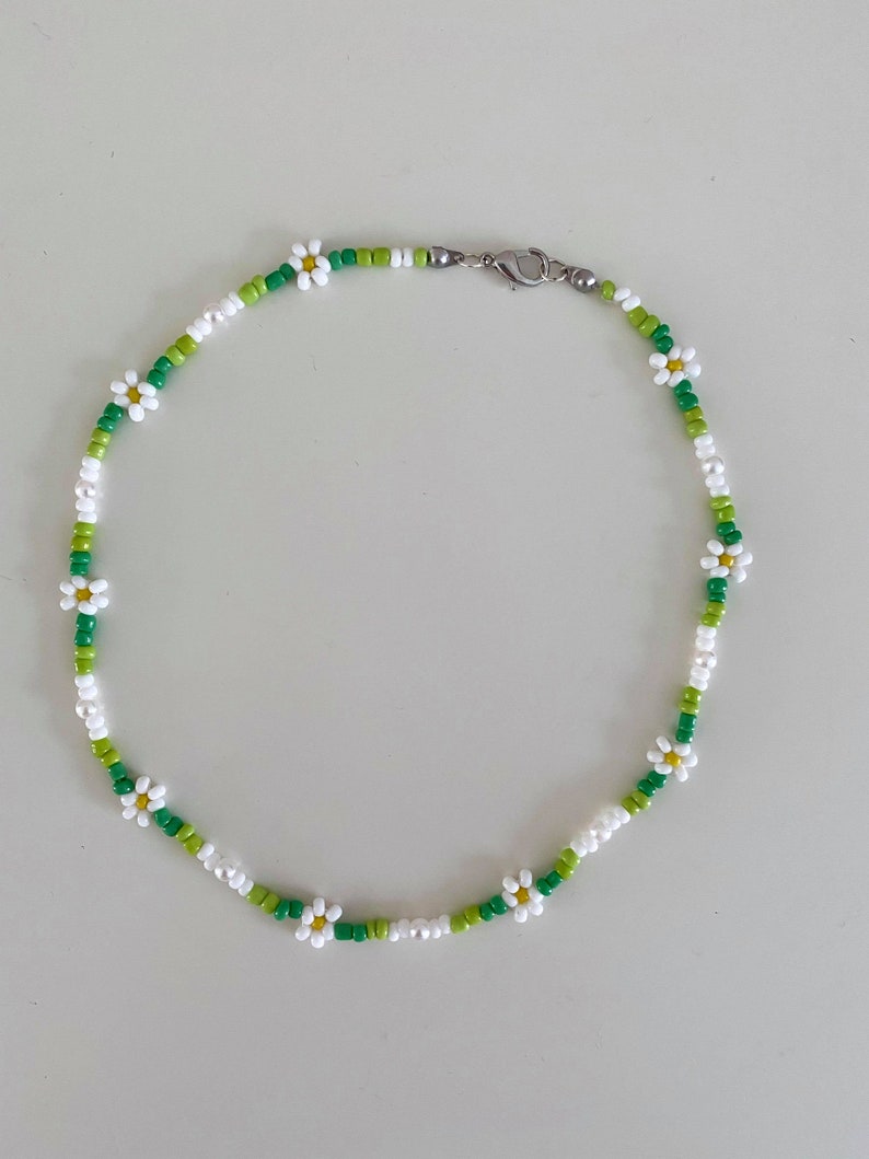 Colourful Pearl & Daisy Indie Boho Seed Bead Choker Necklace - Etsy