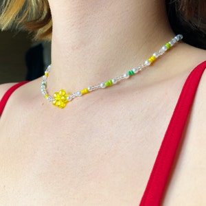 Beaded flower necklace