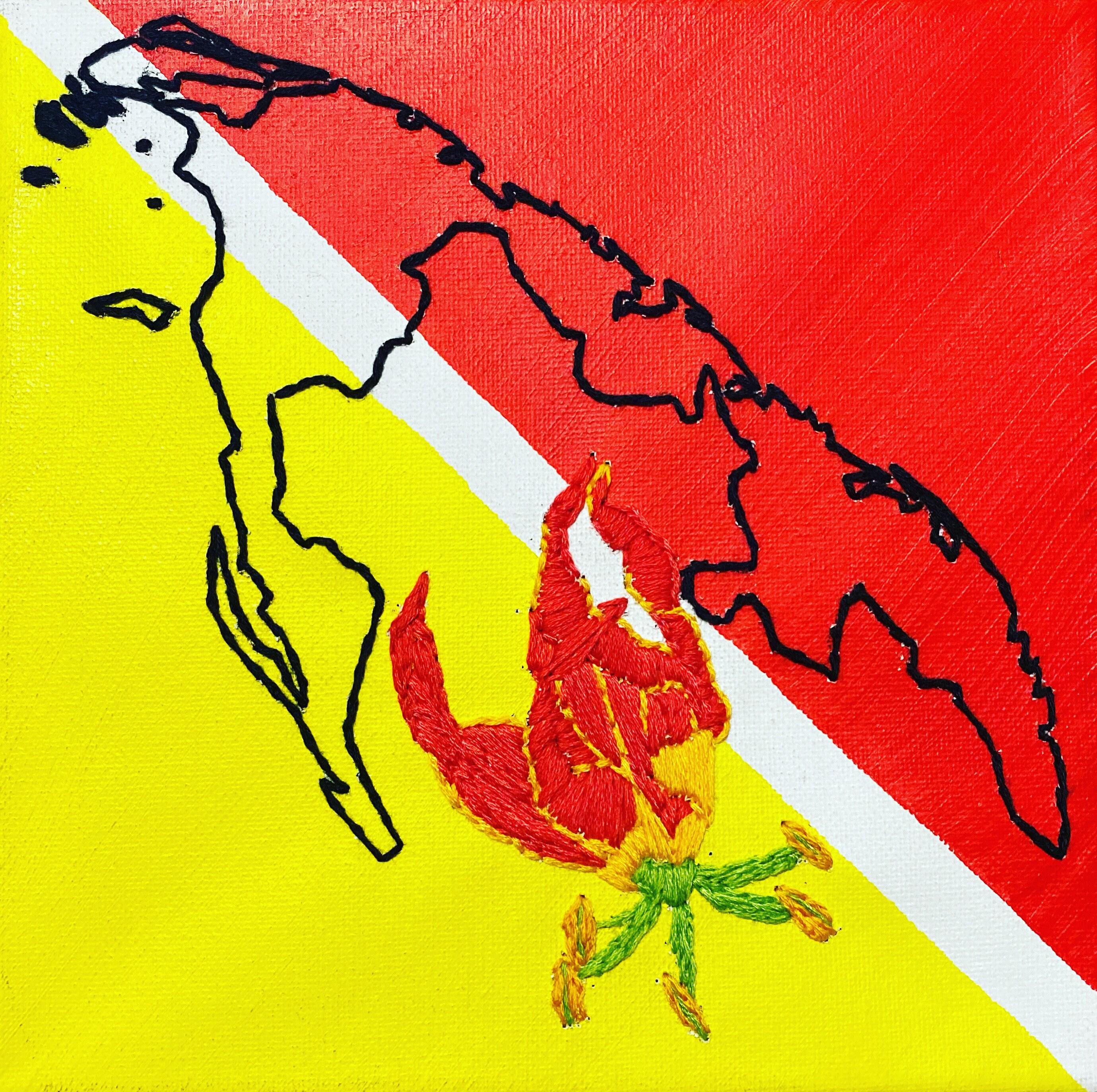 Embroidery on Canvas Tamil Eelam Etsy