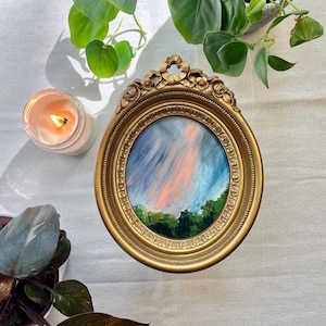 AURORA, Original Oil Painting in a beautiful Vintage Frame, Gold Frame