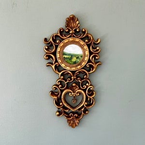POCKETS OF SUNSHINE, Original Oil Painting, Vintage Frame, Landscape Painting, Ornate Porcelain Frame, Repurposed Frame