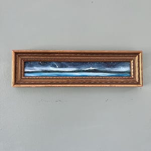 WILDEST DREAMS, Original Oil Painting Framed in a Vintage Gold Frame, Modern Landscape Painting, Comet, Nighttime Landscape