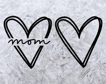 Mom Heart Svg - Heart Svg - Double Heart Svg - Silhouette Svg - Heart clipart - clipart - Heart - SVG - Cricut cut out