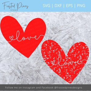 Heart SVG - Valentine Svg - Love SVG - Grunge Svg - Valentine - Heart Duo