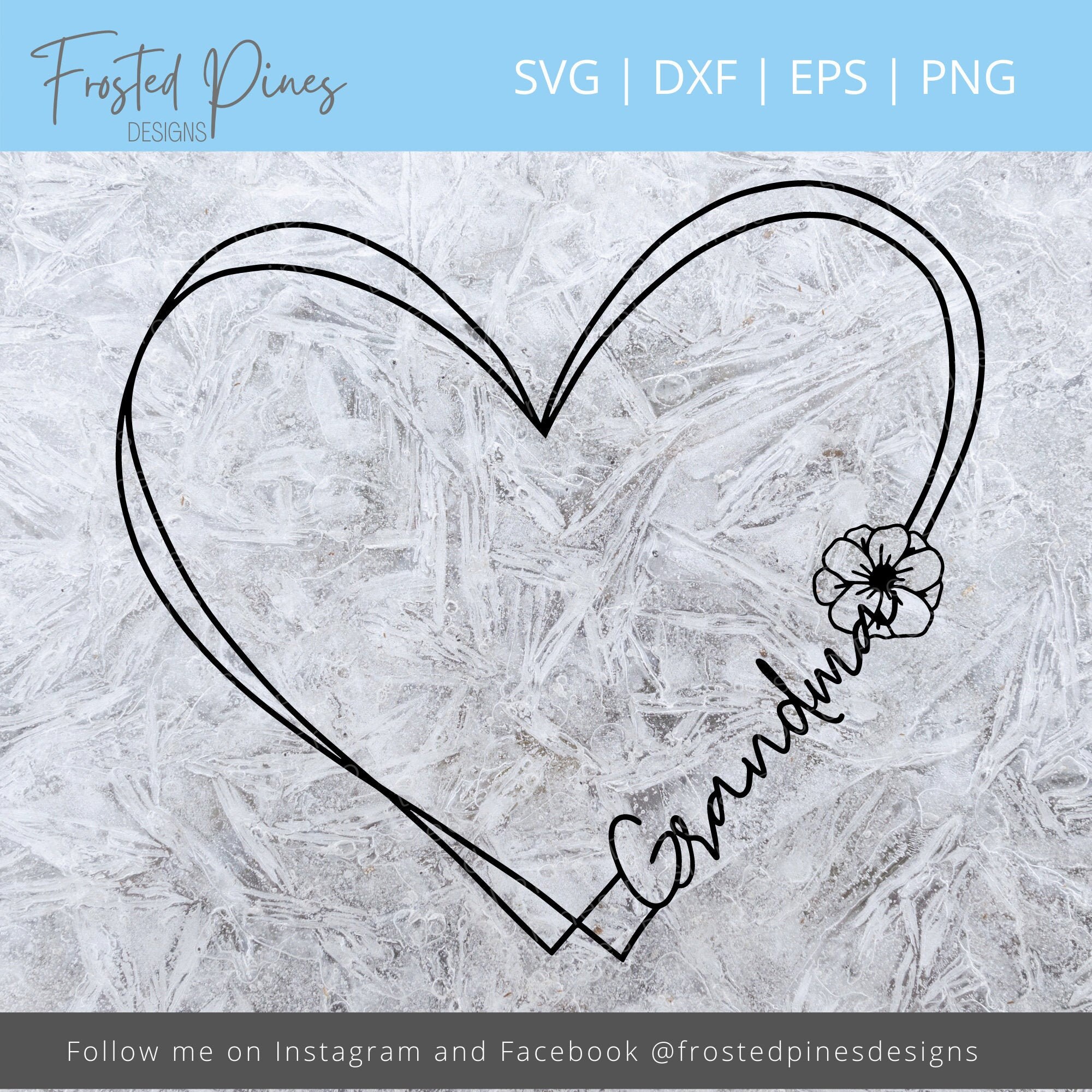 Grandma Heart SVG Grandma Wreath SVG Grandma Svg Wreath  Etsy
