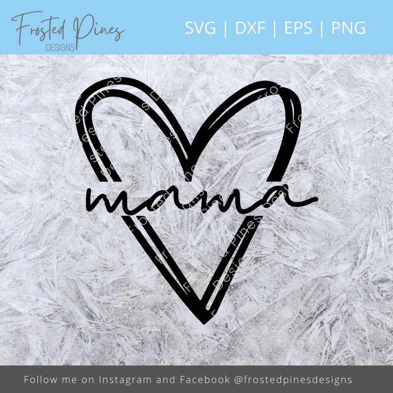 Mama Heart Svg - Heart Svg - Cricut Svg - Silhouette Svg - Heart