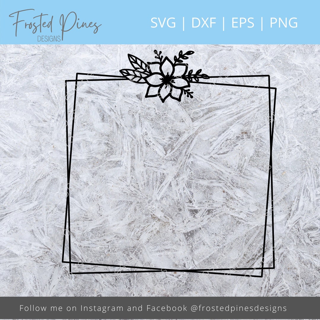 Floral Wreath SVG Square Wreath Svg Floral Svg Geometric Wreath SVG