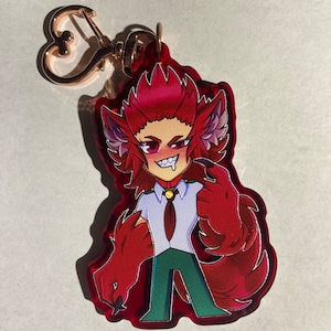 FINAL STOCK Red Riot Wolf Red Acrylic Keychain