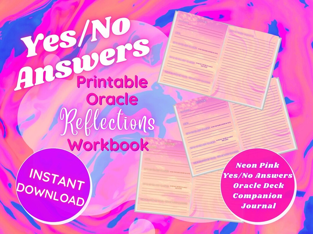 Pink Sunset Oracle Deck Printable Tarot Manifestation Celestial Junk