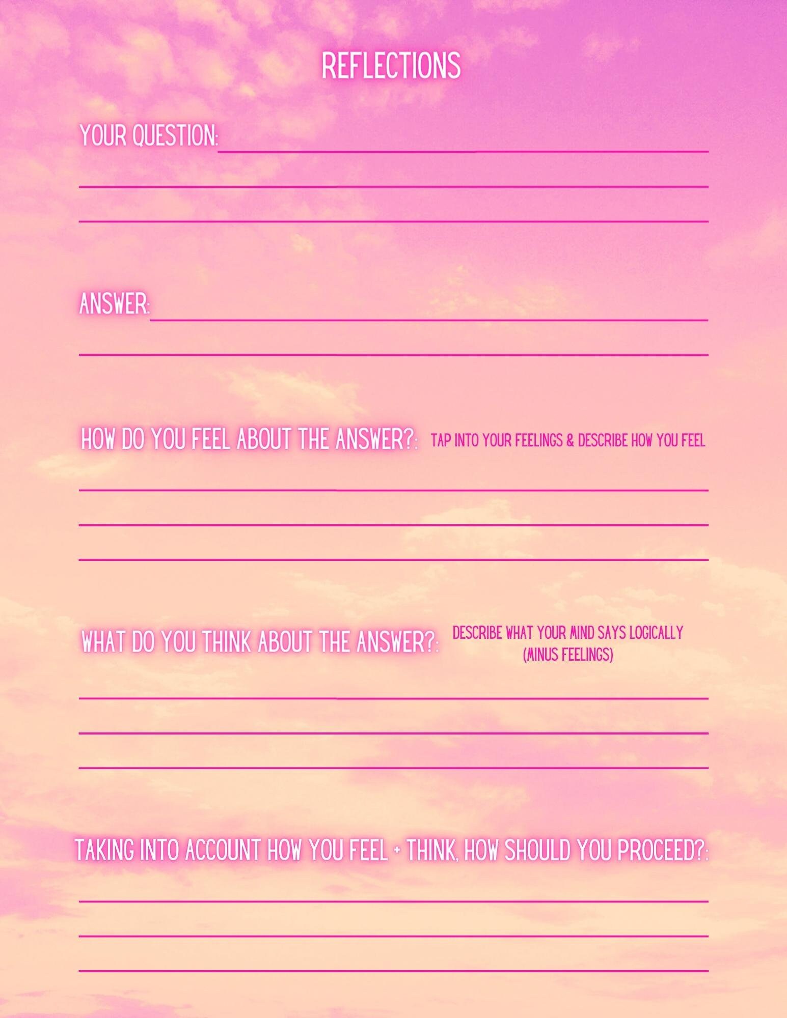 Pink Sunset Oracle Deck Printable Tarot Manifestation Celestial Junk