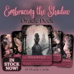 Shadow Work Oracle Deck, Emotional Healing Cards, Personal Growth Spiritual Guidance, Dark Situation Reflection Self Care PHYSICAL CARD DECK