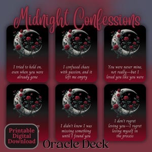 Oráculo de mensajes de amor: Confesiones de medianoche, cartas del tarot con consejos amorosos, guía espiritual, guía de relaciones, reflexión sobre situaciones (imprimible)