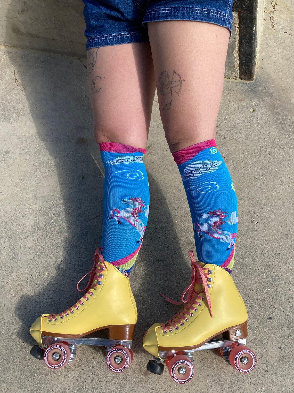 Roller Skate Socks Unicorn Tube Socks Roller Skate Gift Etsy