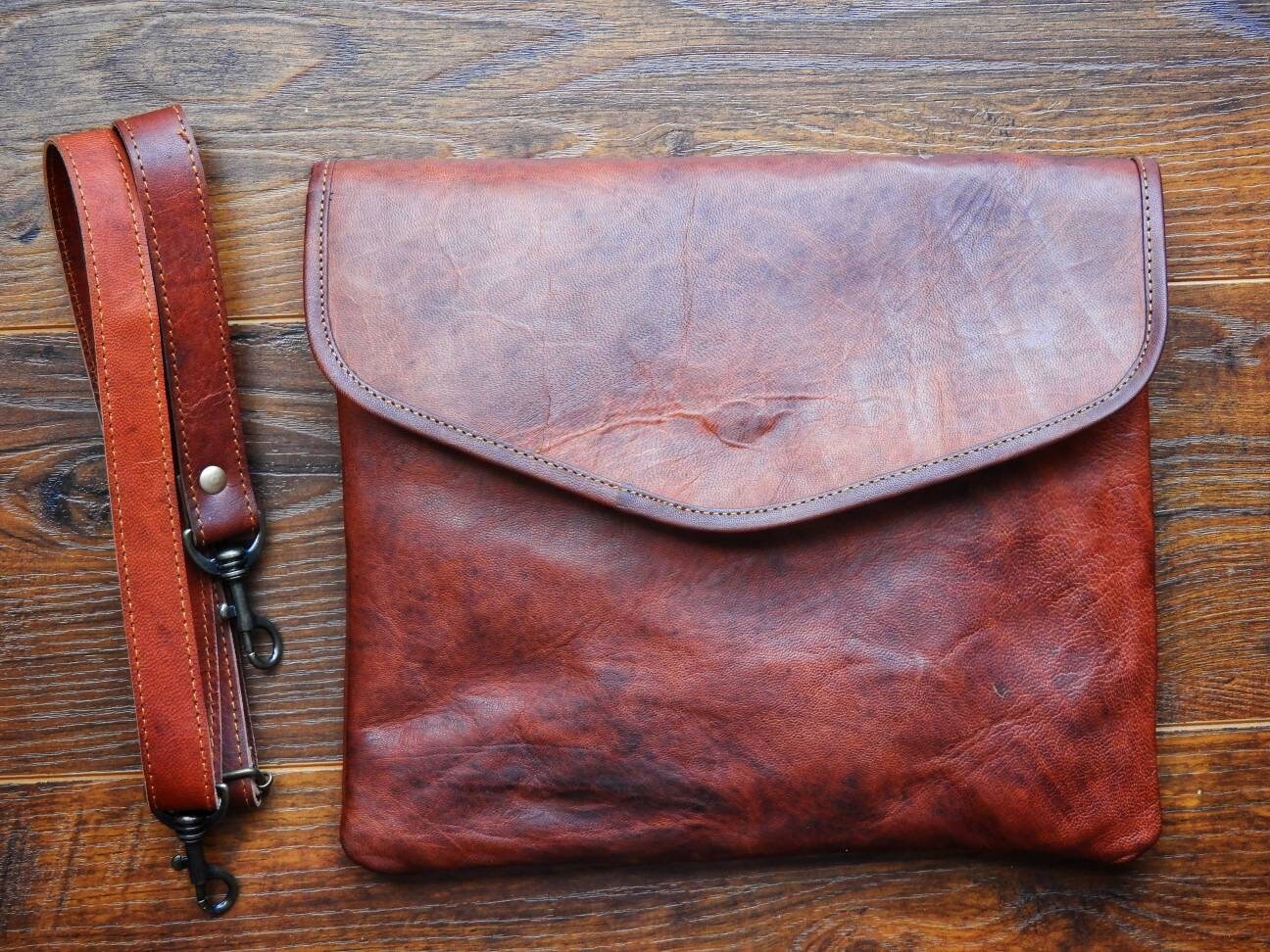 Camel Leather Cross Body Sling Messenger Bag Flapover Bag Etsy